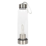 Clear Quartz Energising Glass Water Bottle