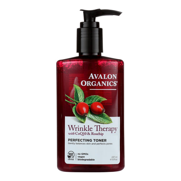 Avalon Organics Wrinkle Therapy with CoQ10 and Rosehip Perfecting Toner - 8 fl oz