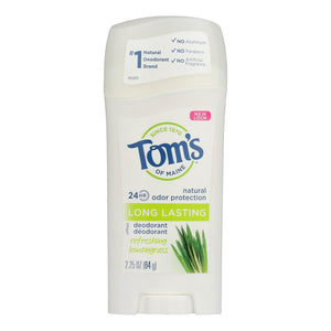 Tom's of Maine Natural Long-Lasting Deodorant Stick Lemongrass - 2.25 oz - Case of 6