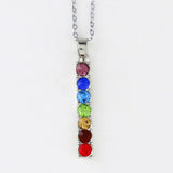 DIY Reiki 7 Crystal Beads Chakra Pendant Yoga Meditation & Angel Shape Quartz Crystal Necklace Healing Point Pendant