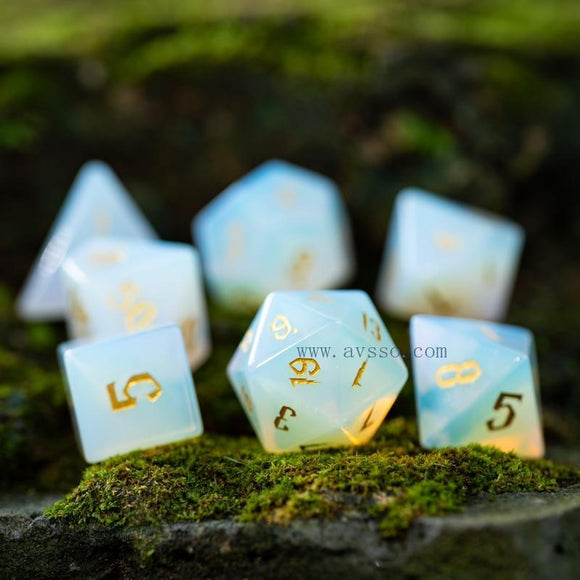 Astrology Gem Dice~7pcs Opal Multifaceted Dice D&d D4 D6 D8 D10 D% D12 D20 TRPG Games Dice Set Board Game Entertainment Dice SD