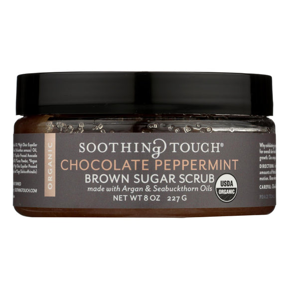 Soothing Touch Scrub - Organic - Sugar - Chocolate Peppermint Brown Sugar - 8 oz