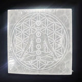 Selenite Coaster Square Crystal Healing Symbol