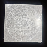 Selenite Coaster Square Crystal Healing Symbol