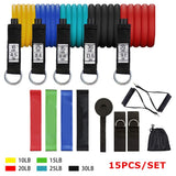 Energy Fitness~16Pcs Resistance Bands Set Expander Yoga Exercise Fitness Rubber Tubes Band Stretch Training Home Gyms Workout Elastic Pull Rope