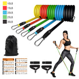 Energy Fitness~16Pcs Resistance Bands Set Expander Yoga Exercise Fitness Rubber Tubes Band Stretch Training Home Gyms Workout Elastic Pull Rope