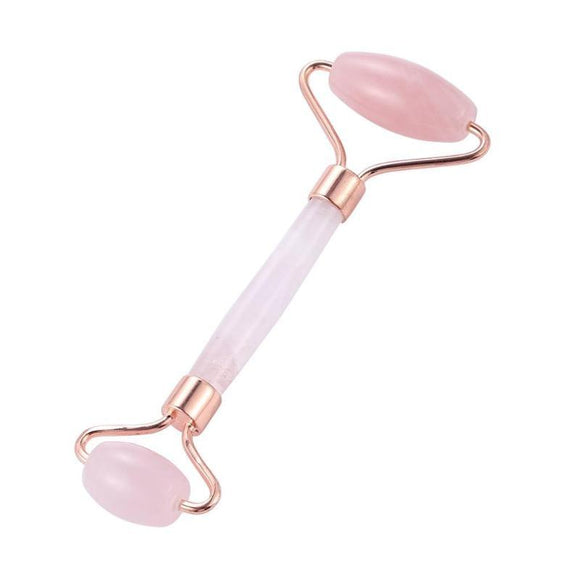 1PC Rose Quartz Face Massage Roller Double Head Slimming Face Massager Lifting Tool Face Anti Wrinkle Removal Massage Roller - Avsso