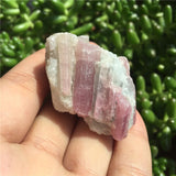 Crystal Healing~1Pcs Natural Pink Tourmaline Crystal Mineral Association Rough Stone Specimen Crystal Rock Stones Rare Original