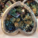 Crystal Healing~1Pcs Rare Colorful Bismuth Ore Pyramid Collect Energy Reiki Healing  Bismuth love heart Crystals making Bismuth Metal crystal