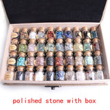 Crystal Set~1Set/40Pcs Natural Crystal Rock stone Gravel Wishing Bottles Rough Minerals Specimen Mini stone Reiki Healing Gift With a Box