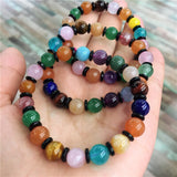 Crystal Healing~1pcs Natural Rainbow Agates Beaded Bracelet Colorful Crystal  Strand Candy Bracelets for Women Fashion As Gift 8-12mm