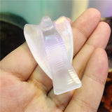 Crystal Healing~1pcs rock selenite cute angel crystal Himalayan white stone cream gem crystal reiki healing