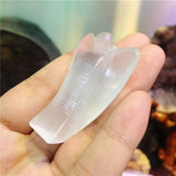 Crystal Healing~1pcs rock selenite cute angel crystal Himalayan white stone cream gem crystal reiki healing