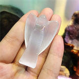 Crystal Healing~1pcs rock selenite cute angel crystal Himalayan white stone cream gem crystal reiki healing