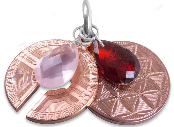 Healing energy pendant~Rose Gold Sacred Geometry 12 Higher Harmonics scalar waves pendant