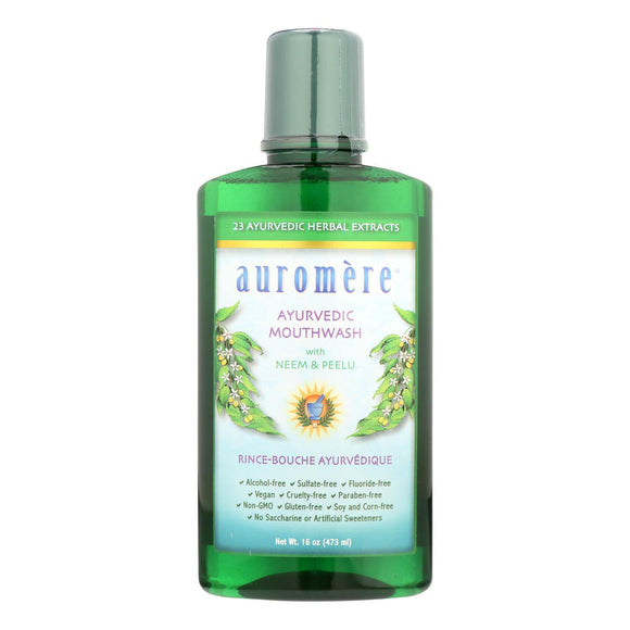 Auromere Mouthwash - Ayurvedic Mouthwash - Case of 1 - 16 oz.