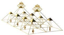 Buddha Maitreya~Meditation Pyramid Grid - 10 x 51-Degree Pyramids with Crystals - Medium