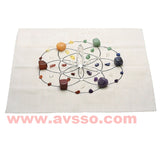 Chakra Crystal Healing Grids Kit Grids Altar Cloth 7 Chakra Tumbled Stones Pendant Clear Quart Reiki Healing Gemstone