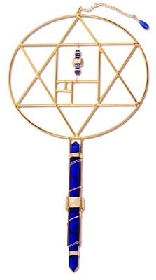 Monastic Healing~Crystal Wand Healing Tool - Phi Ratio Dharma Etheric Weaver Pendant with Magnets & Gold-Fill Copper Wire