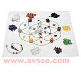 Chakra Crystal Healing Grids Kit Grids Altar Cloth 7 Chakra Tumbled Stones Pendant Clear Quart Reiki Healing Gemstone