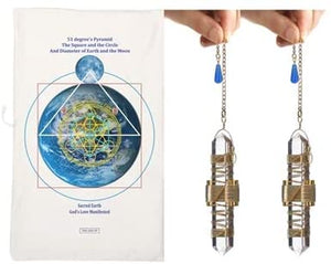 Magnetic Healing Mat System with Two 3.5" Quartz Crystal Etheric Weavers Wrapped in Gold Filled Wire