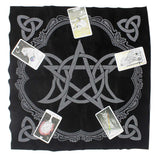 Altar Cloth~5 Types 49x49cm Tarot Tablecloth Triple Moon Pentagram Pagan Altar Tarot Cloth Velvet Black