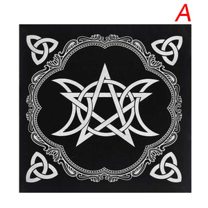 Altar Cloth~5 Types 49x49cm Tarot Tablecloth Triple Moon Pentagram Pagan Altar Tarot Cloth Velvet Black