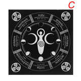 Altar Cloth~5 Types 49x49cm Tarot Tablecloth Triple Moon Pentagram Pagan Altar Tarot Cloth Velvet Black