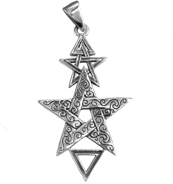 Sterling Silver 2nd Degree Pentagram Pentacle Pendant