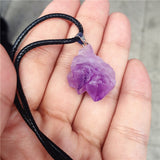 Crystal Healing~5pcs Natural Stone Raw Ore amethyst Jewelry Irregular Pendant Women  Necklace Jewelry Making Holiday gifts