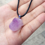 Crystal Healing~5pcs Natural Stone Raw Ore amethyst Jewelry Irregular Pendant Women  Necklace Jewelry Making Holiday gifts