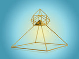 24k Gold-plated Copper Solar Ascension Meditation Head Pyramid for Healing