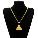 Hip-hop Egypt Jewelry Stainless Steel Pyramid Three-dimensional Inverted Triangle Pendant Women/Men Necklace