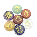 7 Chakras Reiki Healing Round Rune stones Natural Crystal Energy Divination Agate Amethyst Fortune-telling Runes Gift Decor