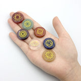 7 Chakras Reiki Healing Round Rune stones Natural Crystal Energy Divination Agate Amethyst Fortune-telling Runes Gift Decor