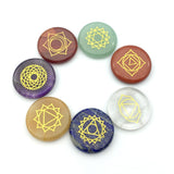 7 Chakras Reiki Healing Round Rune stones Natural Crystal Energy Divination Agate Amethyst Fortune-telling Runes Gift Decor