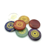 7 Chakras Reiki Healing Round Rune stones Natural Crystal Energy Divination Agate Amethyst Fortune-telling Runes Gift Decor