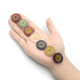 7 Chakras Reiki Healing Round Rune stones Natural Crystal Energy Divination Agate Amethyst Fortune-telling Runes Gift Decor