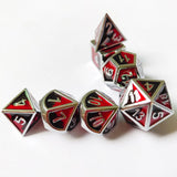 Gem Dice~7 pieces zinc alloy dice set board game metal dice set role-playing game DND- black and red