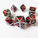 Gem Dice~7 pieces zinc alloy dice set board game metal dice set role-playing game DND- black and red