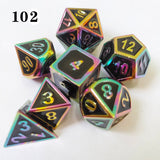 Gem Dice~7 pieces zinc alloy dice set board game metal dice set role-playing game DND- black and red