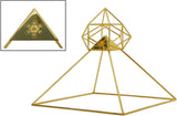 24k Gold-plated Copper Solar Ascension Meditation Head Pyramid for Healing