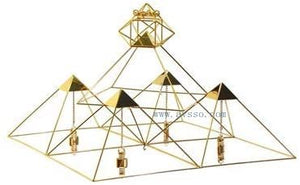 Buddha Maitreya~Meditation Pyramid Grid - 5 x 51-Degree Pyramids with Crystals - Small