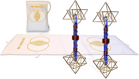 Monastic Healing~Magnetic Healing Mat System with Two Quartz Crystal Healing Earth Vajras