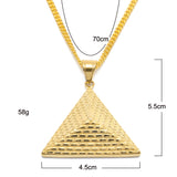 Hip-hop Egypt Jewelry Stainless Steel Pyramid Three-dimensional Inverted Triangle Pendant Women/Men Necklace