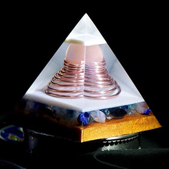 Orgone Pyramid~Orgonite Six-pointed Reiki Pyramid Bring Lucky Crystal Resin Pyramid Chakra