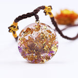 Orgonite® Pendant -Amethystine Orgone Pendant Lotus Energy Orgonite  Necklace Pink Crystal Healing Resin Jewelry