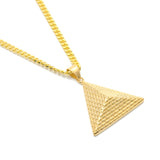 Hip-hop Egypt Jewelry Stainless Steel Pyramid Three-dimensional Inverted Triangle Pendant Women/Men Necklace