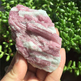 Crystal Healing~Beautiful 1Pcs Natural Pink Tourmaline Crystal Mineral Association Rough Stone Specimen Crystal Rock Stones Rare Original