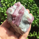 Crystal Healing~Beautiful 1Pcs Natural Pink Tourmaline Crystal Mineral Association Rough Stone Specimen Crystal Rock Stones Rare Original